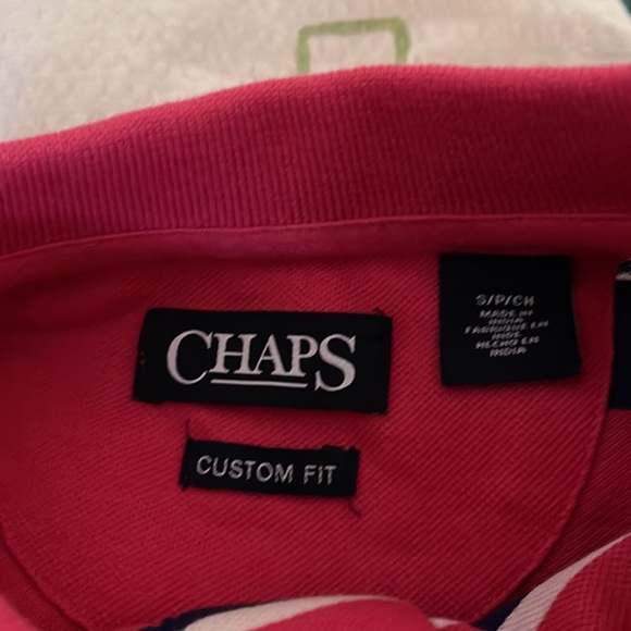 Chaps Pink Striped Polo Shirt size S - Picture 4 of 5